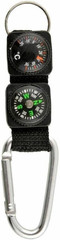 Black Carabiner Key Chain Compass Thermometer Metal Camping Outdoor Gadgets Hiki