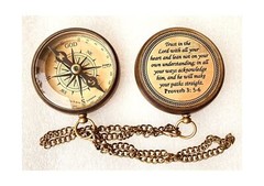 Trust in The Lord -Proverbs 3: 5-6 Quote Engraved Compass | Camping Compass I…