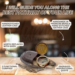 Thoreau’s Go Confidently Engraved Graduation Gift for him, Camping Compass wi…
