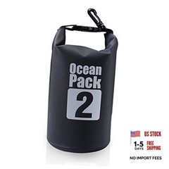 Dry Sack/Floating Waterproof Bag/5L/10L/20L/30L for Boating, Kayaking, 2L Black