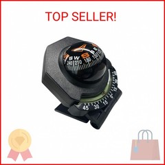 Car Compass, Car Dashboard Compass Ball with Slope Meter, Adjustable Night Visio