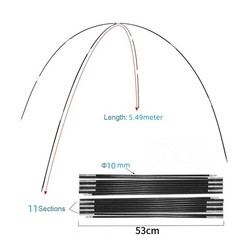 Collapsible Fiberglass Tent Poles 5.49m Lightweight Rods for Shelter Frame