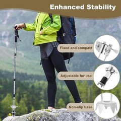 Ice Cane Tip Attachment – 5 Prong Retractable Folding Grip for Walking Sticks…