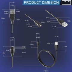 010-12491-01 Garmin Charger Cable Fit for Garmin Multiple Watch Devices (2 Pack)