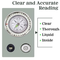 Compasses，Hiking Compass for Survival with ，Waterproof Durable and Green