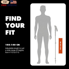 Trail Trekking Poles (Pair) | Lightweight Aluminum Hiking Poles | Natural Co …