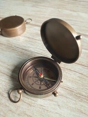 Brass Compass Engraved with Let Your Heart be Your Compass Quote, Gift Compasses