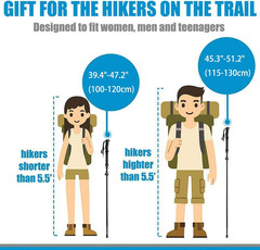 Travel Folding Trekking Hiking Pole with Carrying Case,Collapsible Cane Adjustab