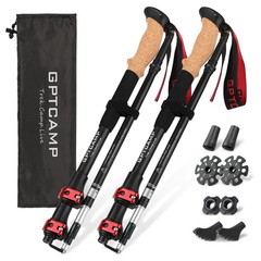 GPTCAMP Walking Sticks,Trekking Poles Collapsible Hiking Red