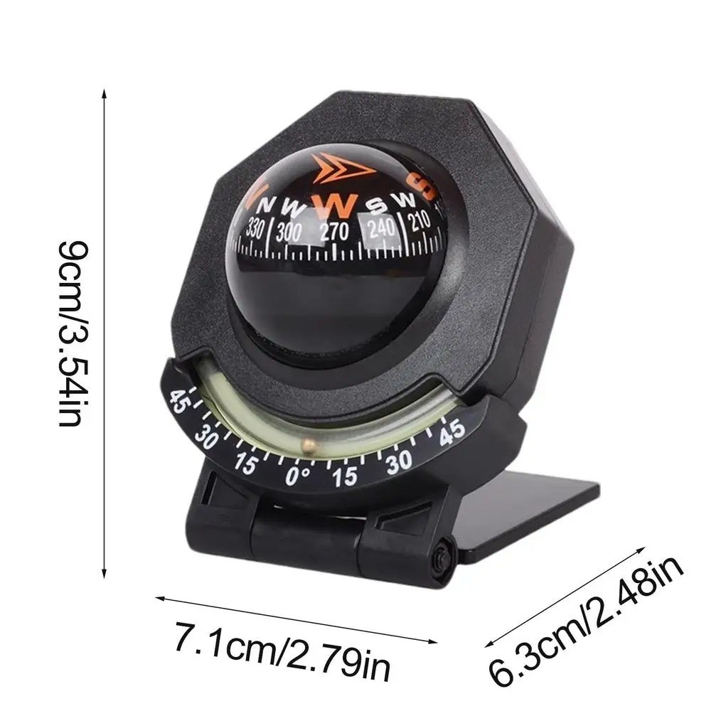 Car Dashboard Compass WithSlope Meter 2-In-1 Foldable High Precision Navigation