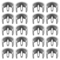 20 PCS Trekking Pole Tips Protectors Walking Sticks C-shape Clamp