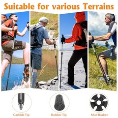 Travel Folding Trekking Hiking Pole with Carrying Case,Collapsible Cane Black