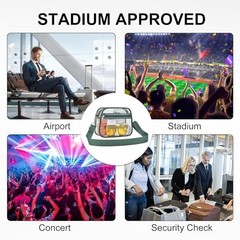 Clear Bag for Stadium Events Clear Sports Fan Handbags Large Forest Green