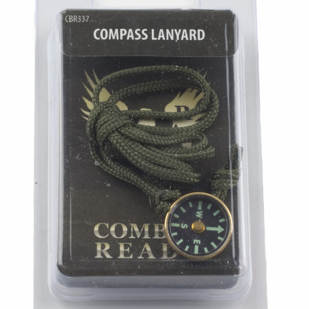 Combat Ready Compass with Neck Lanyard OD Green Lanyard Glow in the Dark