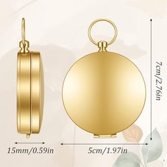 Brass Compass for Hiking Large Dial Pocket Compass with Keychain Loop Camping