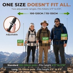 Trek-Z Collapsible Hiking Trekking Poles 2pc Set | Walking Balance Support