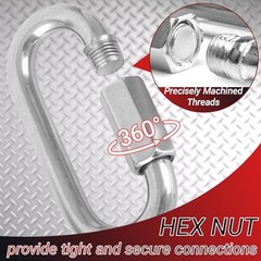 4.2″ Chain Quick Links, 12Pcs 1/2″ Heavy Duty Carabiner, 2500 12PCS-4.2″ Silver