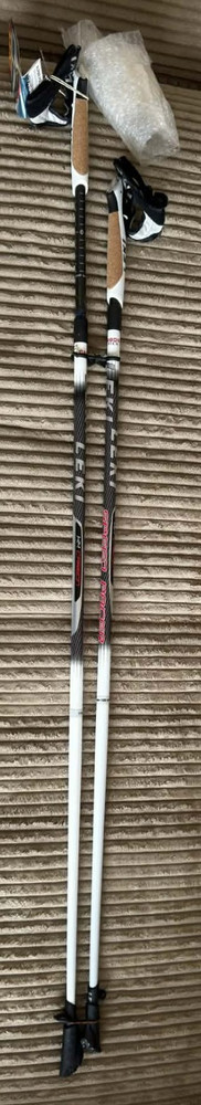 LEKI Nordic Walking Speed Pacer Vario Black/White 120cm, Ships Fast!