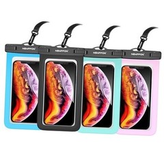 4 Pack Waterproof Cell Phone Pouch – Universal Water Black+Blue+Green+Pink