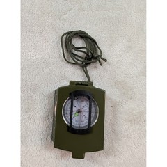 Military Prismatic Sighting Compass Olive Green Metal Hiking Survival Gear Pouch