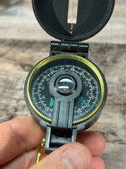 Vintage Engineer Lensatic Compass Japan Military Style w/ Brass Loop