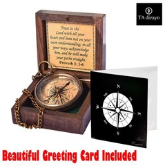 Trust in The Lord with All Your Heart -Proverbs 3: 5-6 Quote Engraved Compass…