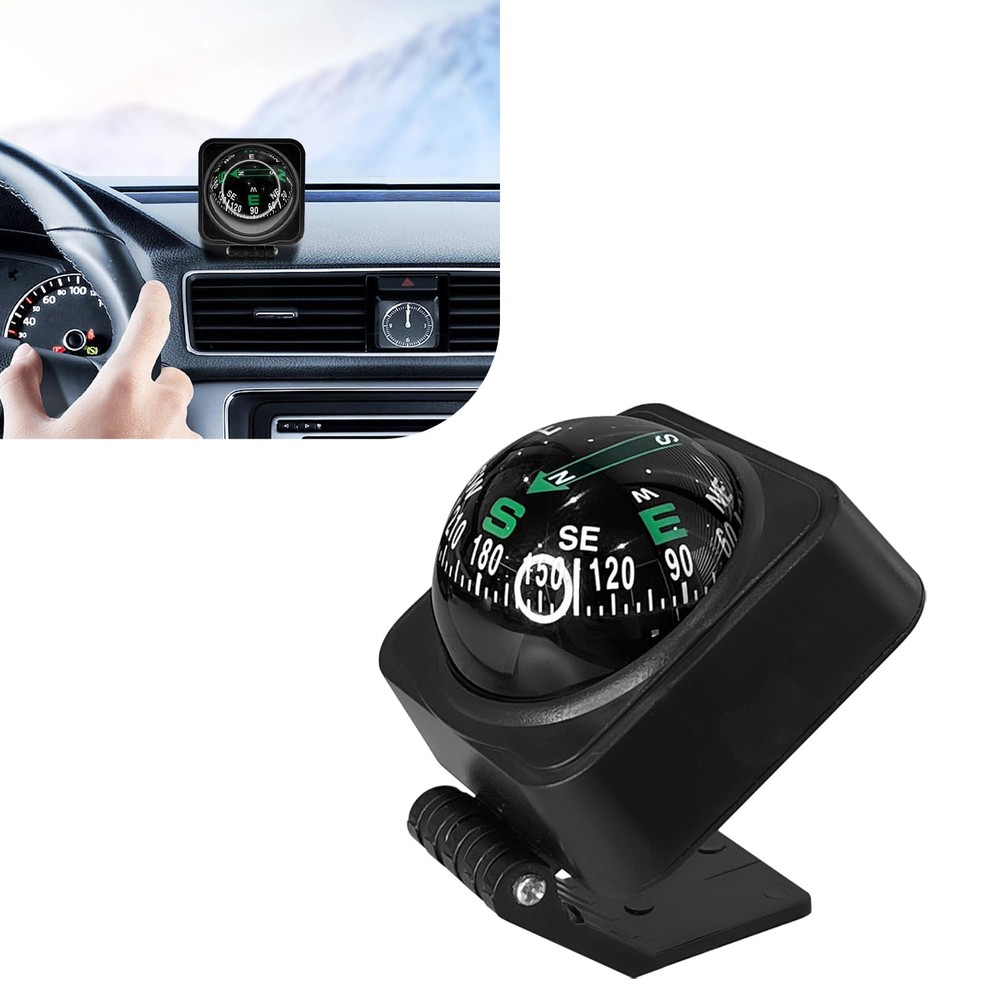Upgraded Car Compass,2.6×2.2×2.1 Car Compass Dashboard with Adjustable 1pcs