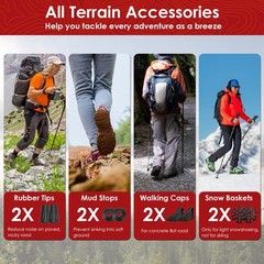 2PCS Adjustable Collapsible Hiking Trekking Poles Aluminum EVA Grip Walking