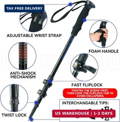 Trekking Poles Collapsible Hiking Poles – 2 Pack Adjustable Aluminum Hiking Stic
