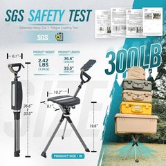 Ta-Da Chair Series 2 PRO, Portable Trekking Hiking Pole, Folding Walking Stic…