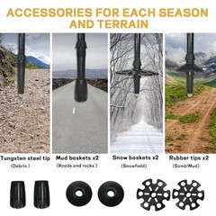 Carbon Fiber Trekking Poles 2 Pcs Ultra Lightweight Telescopic Collapsible