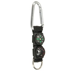 3PCS Multifunction Camping Carabiner Compass Thermometer Keychain Survival Tools