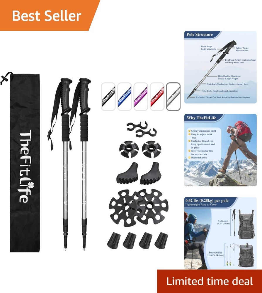 All-Terrain Ultralight Trekking Poles – 2 Sticks with Twist Lock + Storage Bag