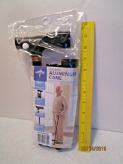 Folding WALKING CANE Adj. Height Contour Handle Support to 250 lbs Hike Walk