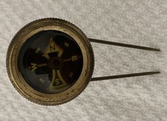 Germany Brass Pin On Belt Field Compass c.1939-1945 Working Hunting Backpacking