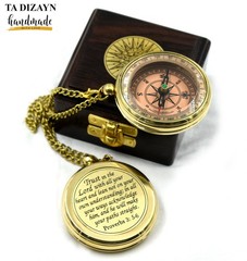 Trust in The Lord with All Your Heart -Proverbs 3: 5-6 Quote Engraved Compass…