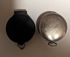 Set of 2 Vintage liquid filled pocket compasses. 1 German 1 Japan both working
