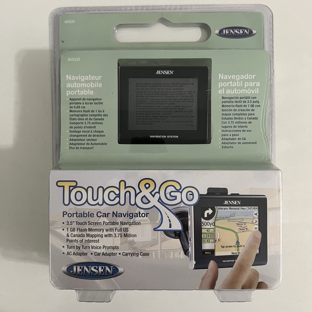 Jensen Touch & Go NVX225 GPS 3.5” Touch US & Canada Maps (NEW)
