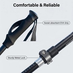 Lightweight Collapsible Hiking Poles – 7075 Aluminum Trekking Sticks, EVA Grip,