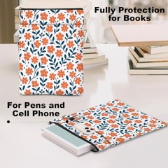 Book Sleeve Book Lovers Gifts Waterproof Books Pouch Red Plant Flower 1280