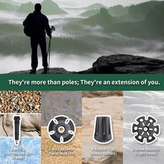 Collapsible Trekking Poles for Hiking Walking Sticks 2-Pack Lightweight