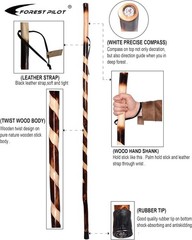 Handcrafted Nature Wood Hiking Stick 55 Inches Long – with Hand Strap and Rub…