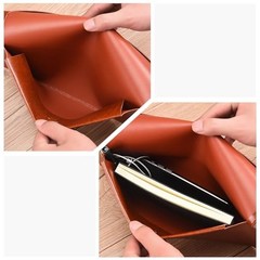 PU Leather A5 File Folder Document Holder A5 Envelope Folder with Black&brown