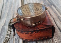 Be Blessed Compass Leather Case Religious Christian Men Women Graduation