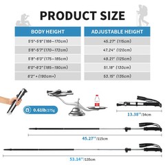 Naturehike Trekking Poles Ultralight Folding 1Pcs Walking Cane Portable Aluminum