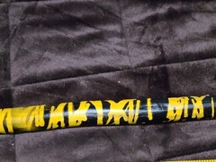 47″ Hand Crafted Wooden Walking Stick/Staff-(BUMBLEBEE DESIGN) w YELLOW/BLK TOP