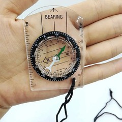1pc new outdoor mini acrylic transparent scale compass, map measurement