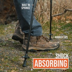 Collapsible Trekking Poles Adjustable Aluminum Hiking Sticks Tungsten Tips