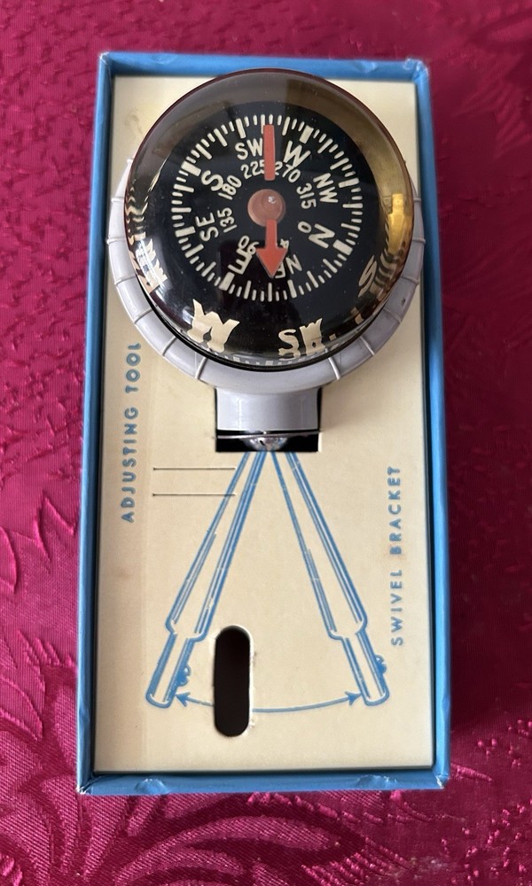 RARE Vintage Taylor Compass With Box #2957 Auto Boat Plane Used