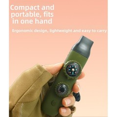 7 in 1 Survival Whistle with For Compass LED Light Magnifier for Outdoor Travel